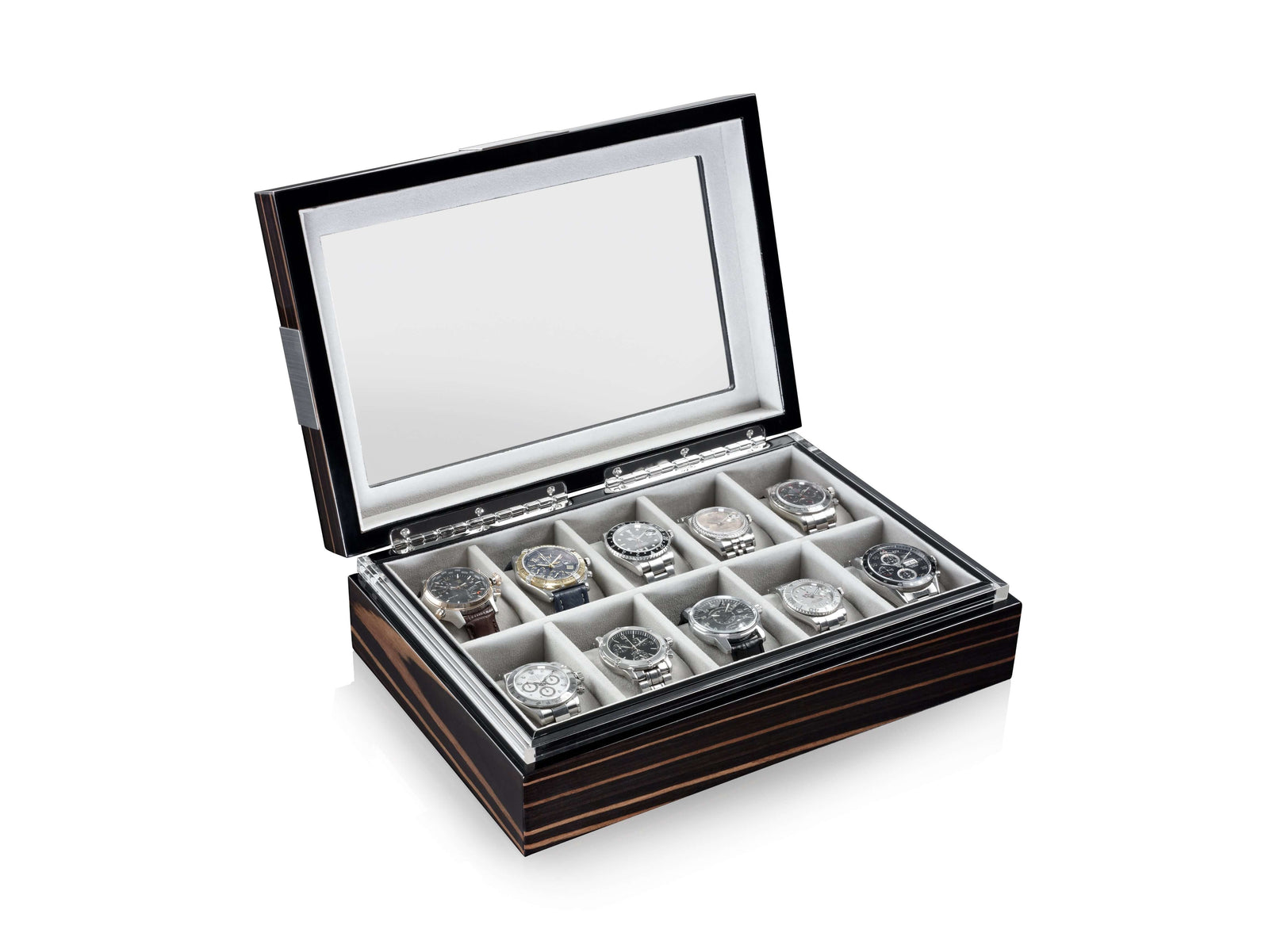 Executive 10 Watches Macassar & Gray Box