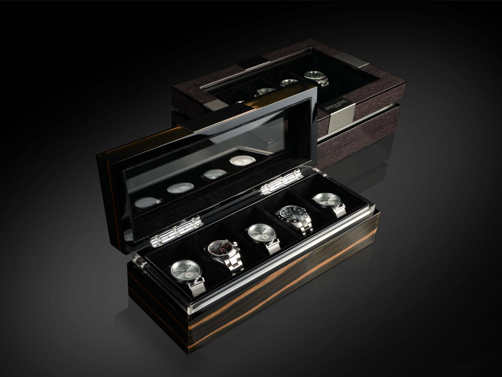 Executive 5 Watches Macassar & Black Box