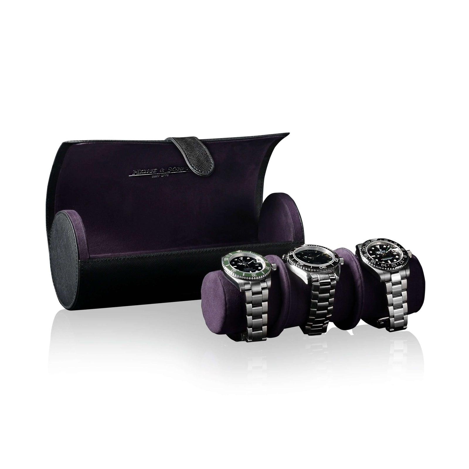 Rondo 3 Watch Roll Black & Purple