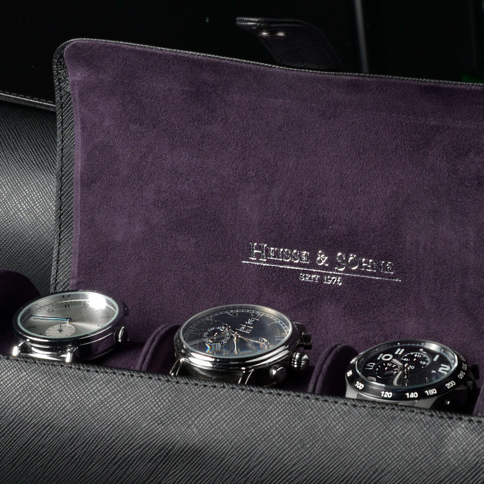 Rondo 3 Watch Roll Black & Purple