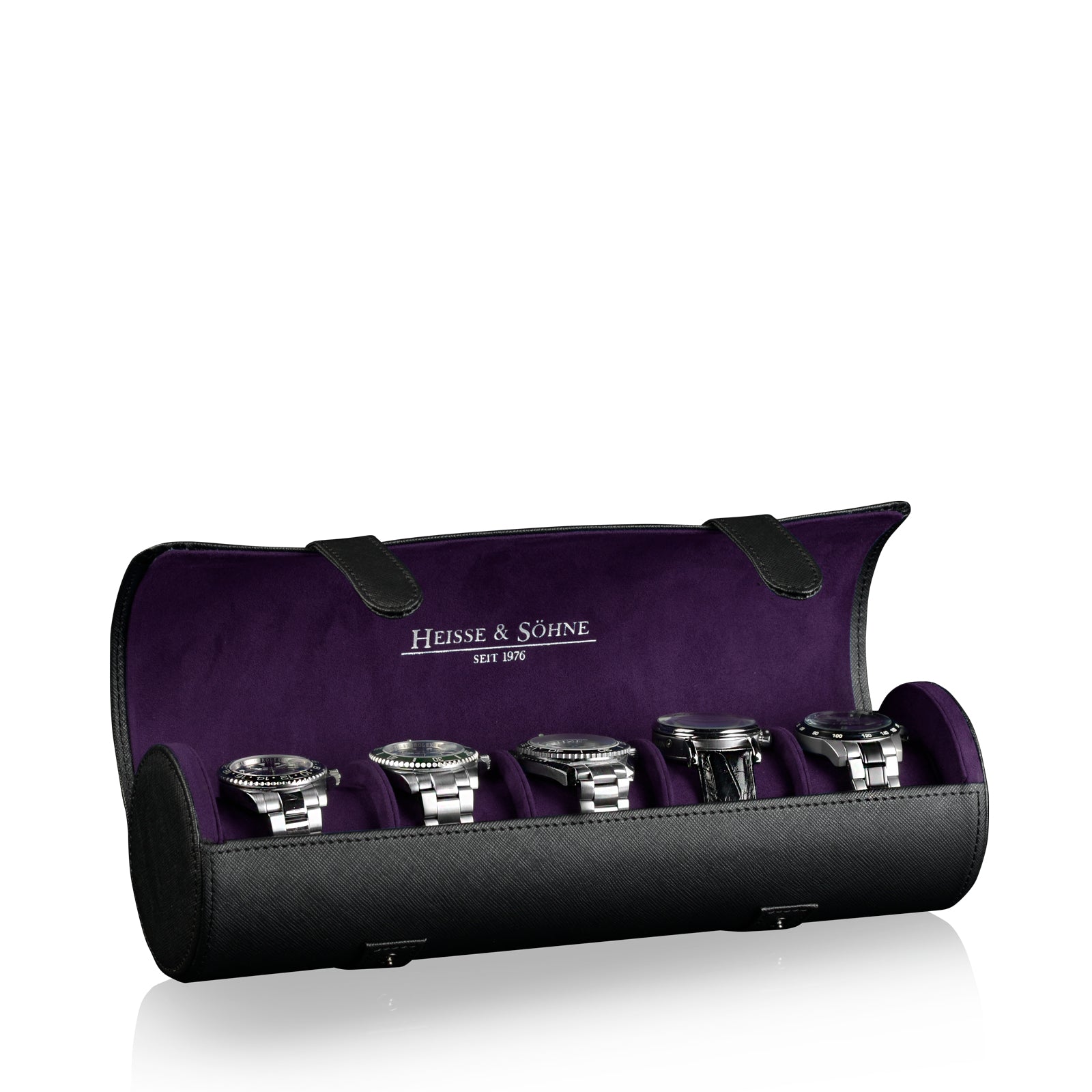 Rondo 5 Watch Roll Black & Purple