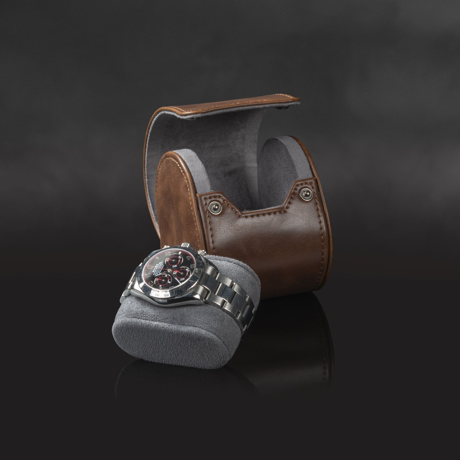 Vintage Single Watch Roll Brown