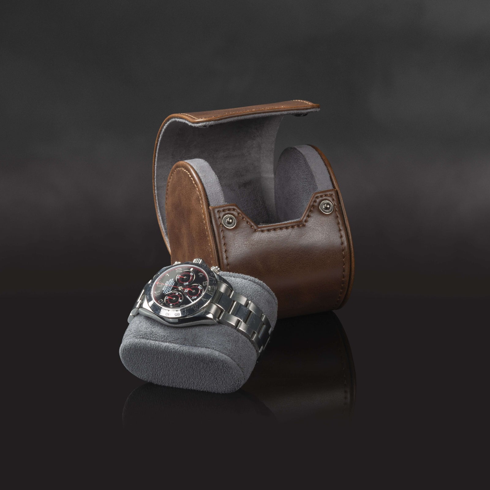 Vintage Single Watch Roll Brown