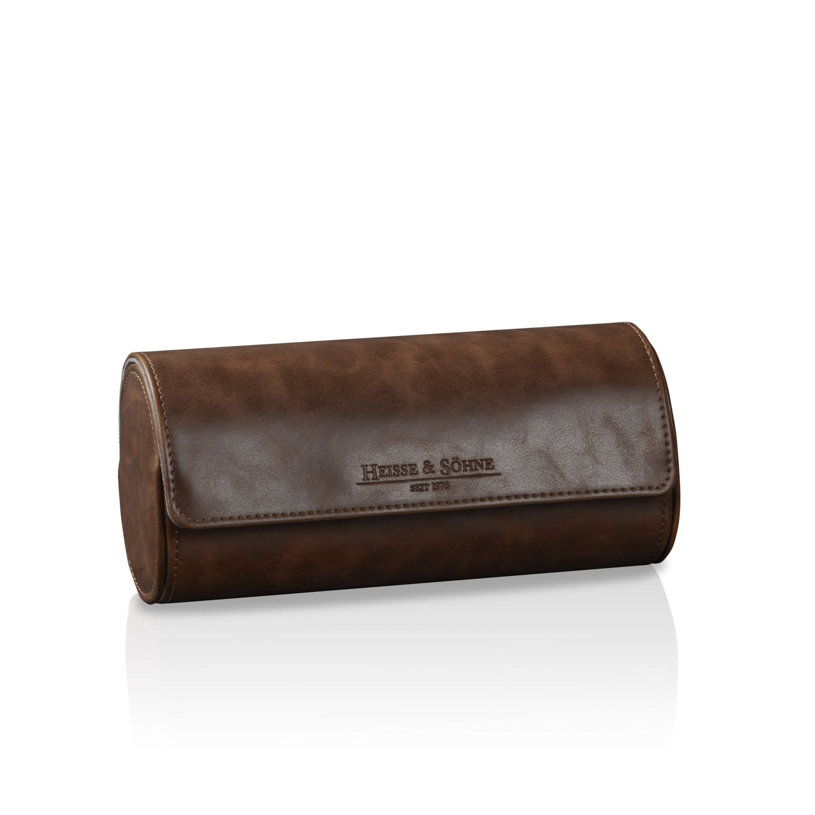 Vintage 3 Watch Roll Brown