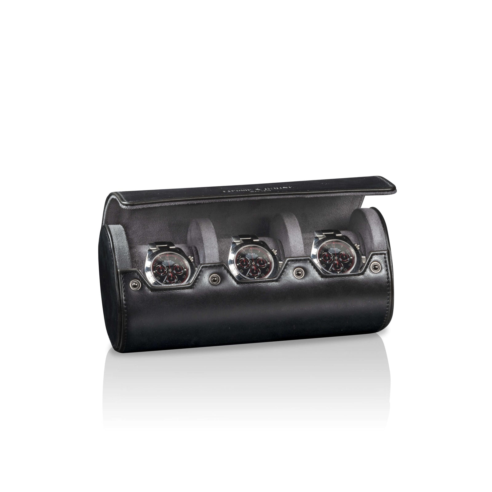Vintage 3 Watch Roll Black