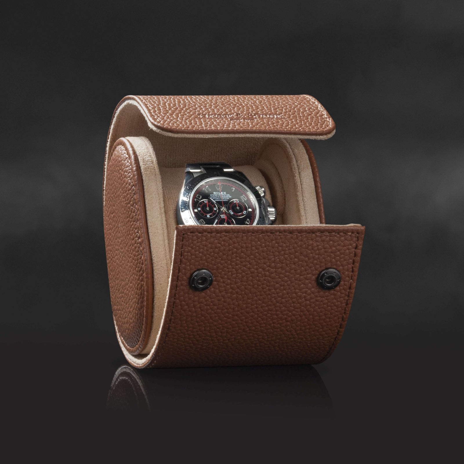 Charles Single Watch Roll Brown & Cream