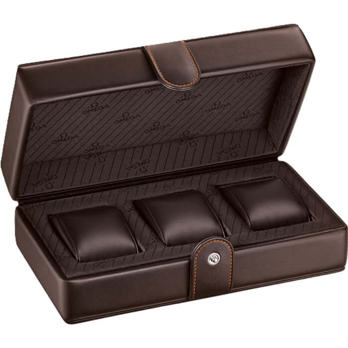 Omega Fine Leather Watch Box - Brown 7070320013 Bandiera Jewellers