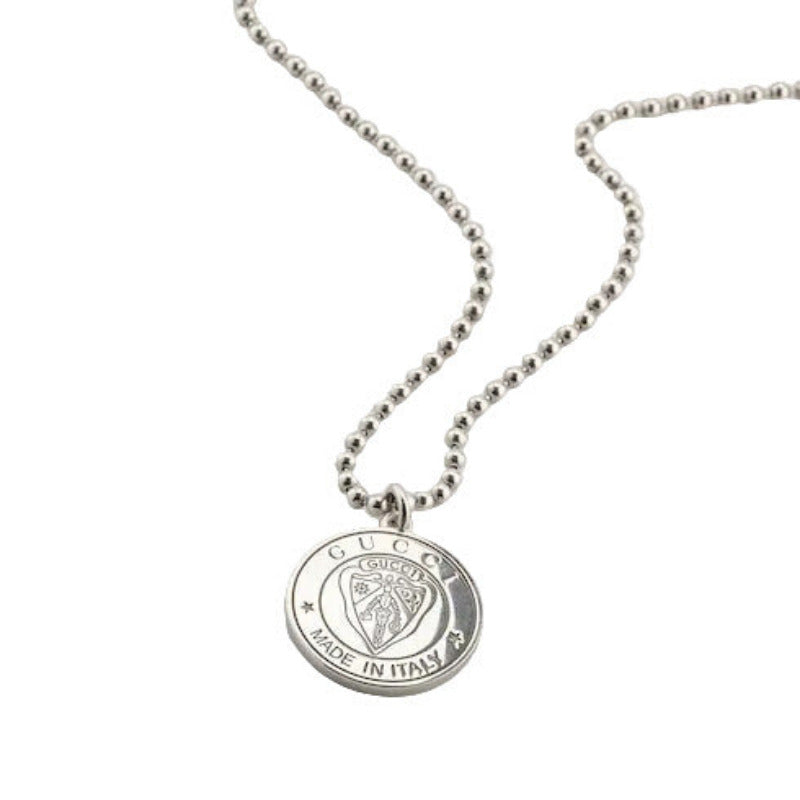 GUCCI Crest Silver Pendant Necklace YBB87421700100U Bandiera Jewellers