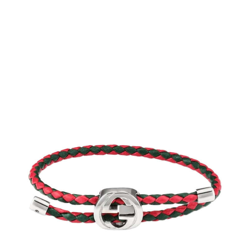 GUCCI Web Braided Leather Bracelet YBA87434300100U Bandiera Jewellers