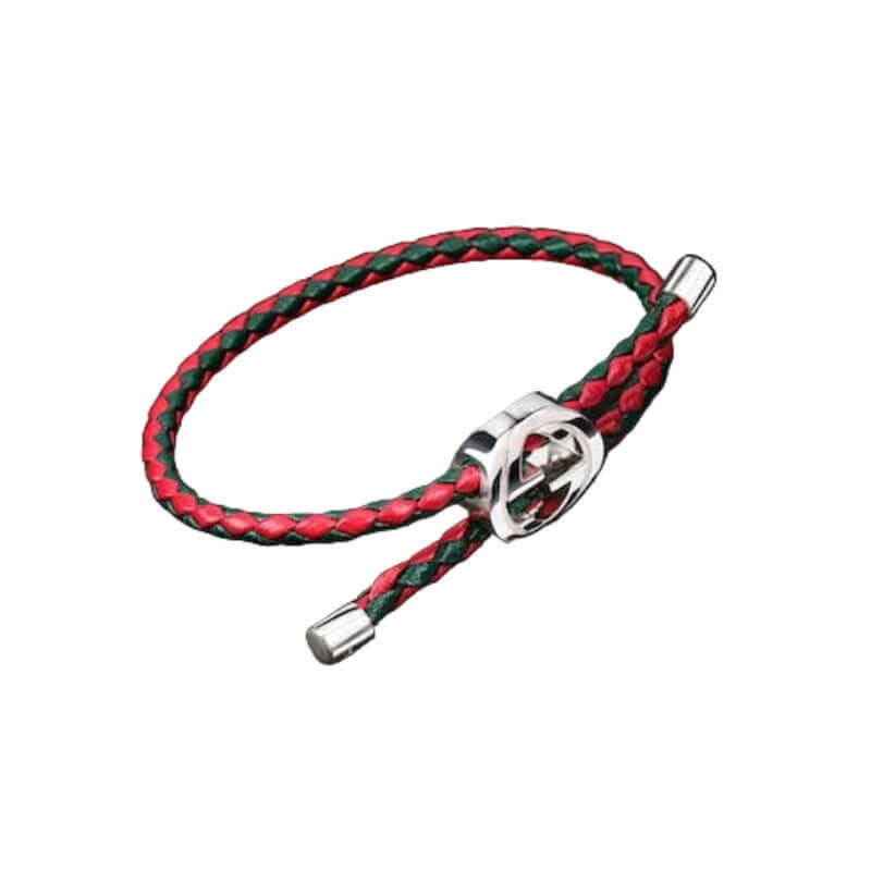 GUCCI Web Braided Leather Bracelet YBA87434300100U Bandiera Jewellers