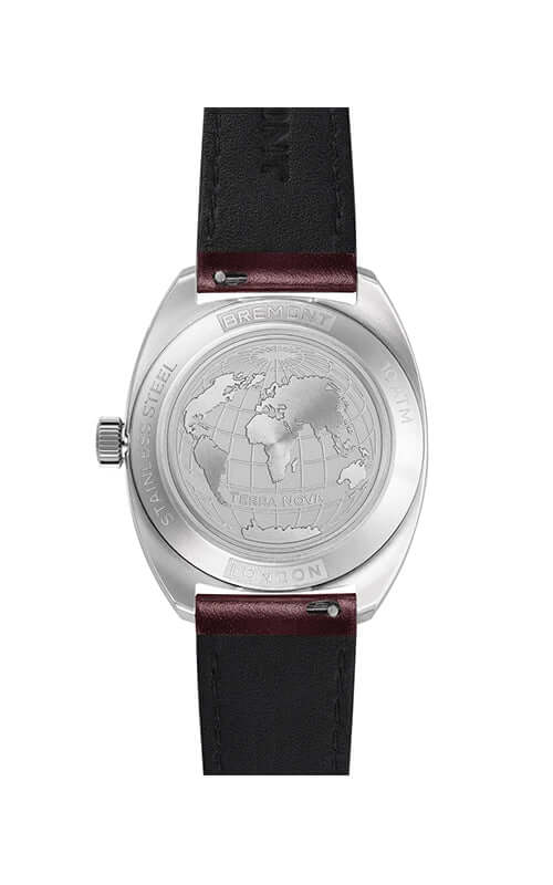 Bremont Terra Nova 35mm Jumping Hour Burgundy Leather Strap TN35-JH-SS-BG-L-S Bandiera Jewellers