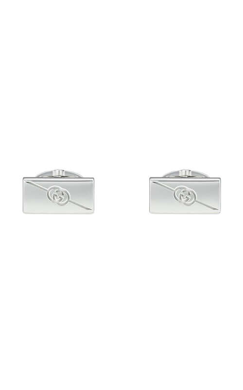 GUCCI Diagonal Interlocking G Silver Cufflinks YBE77404300100U Bandiera Jewellers