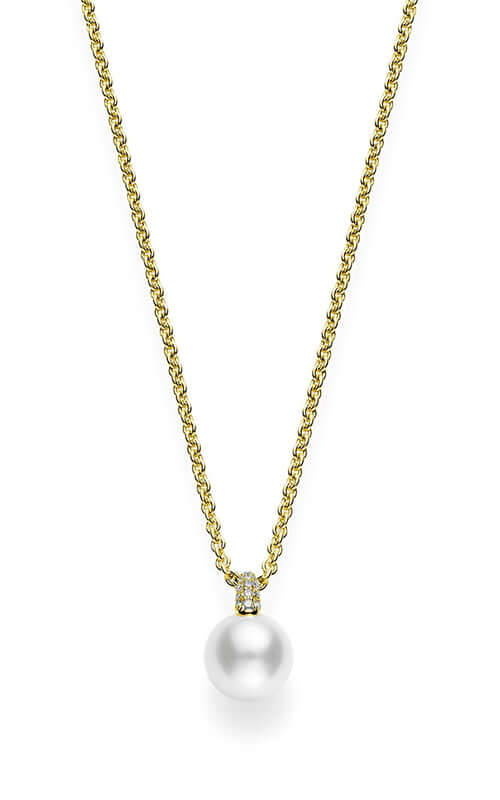 Mikimoto Akoya Cultured Pearl and Pave Diamond Pendant MPA10308ADXK Bandiera Jewellers