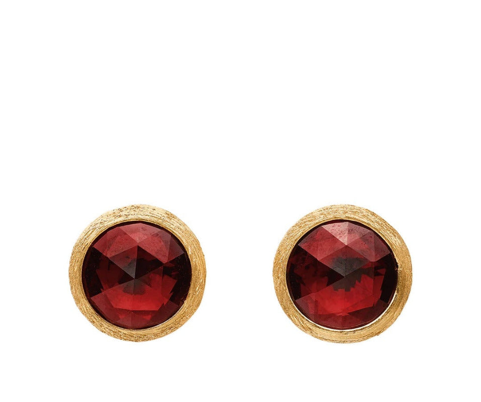 Marco Bicego Jaipur Gold & Red Garnet Stud Earrings OB957_RG01_Y Bandiera Jewellers
