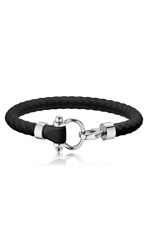 Omega Bracelet Sailing Bracelet Steel and Black Rubber B34STA0509706 Bandiera Jewellers