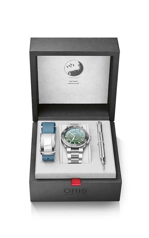 Oris Aquis Dat Watt Limited Edition II 01 743 7734 4197-Set Bandiera Jewellers
