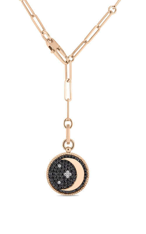 Roberto Coin Venetian Princess 18kt Blk & White Diamond Necklace 7773256AB19X Bandiera Jewellers