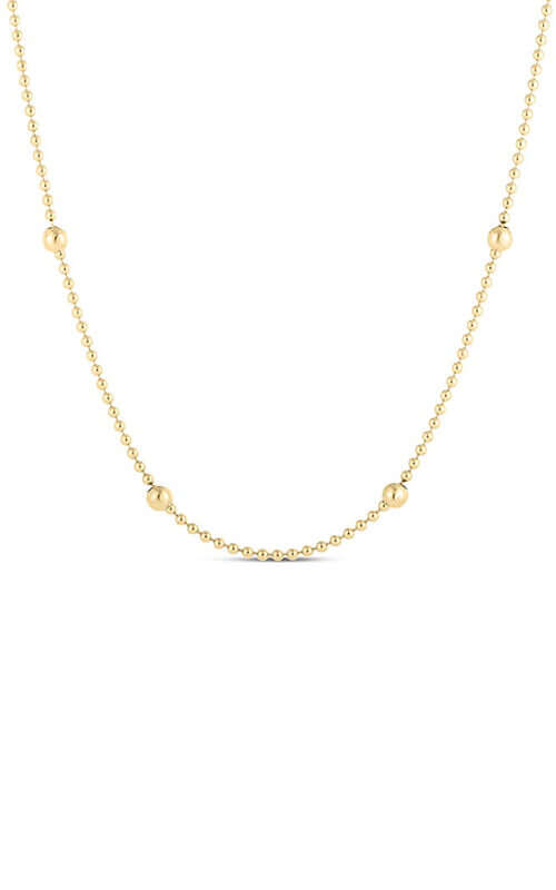 Robert Coin Yellow Gold Station Necklace 7773335AY170 Bandiera Jewellers