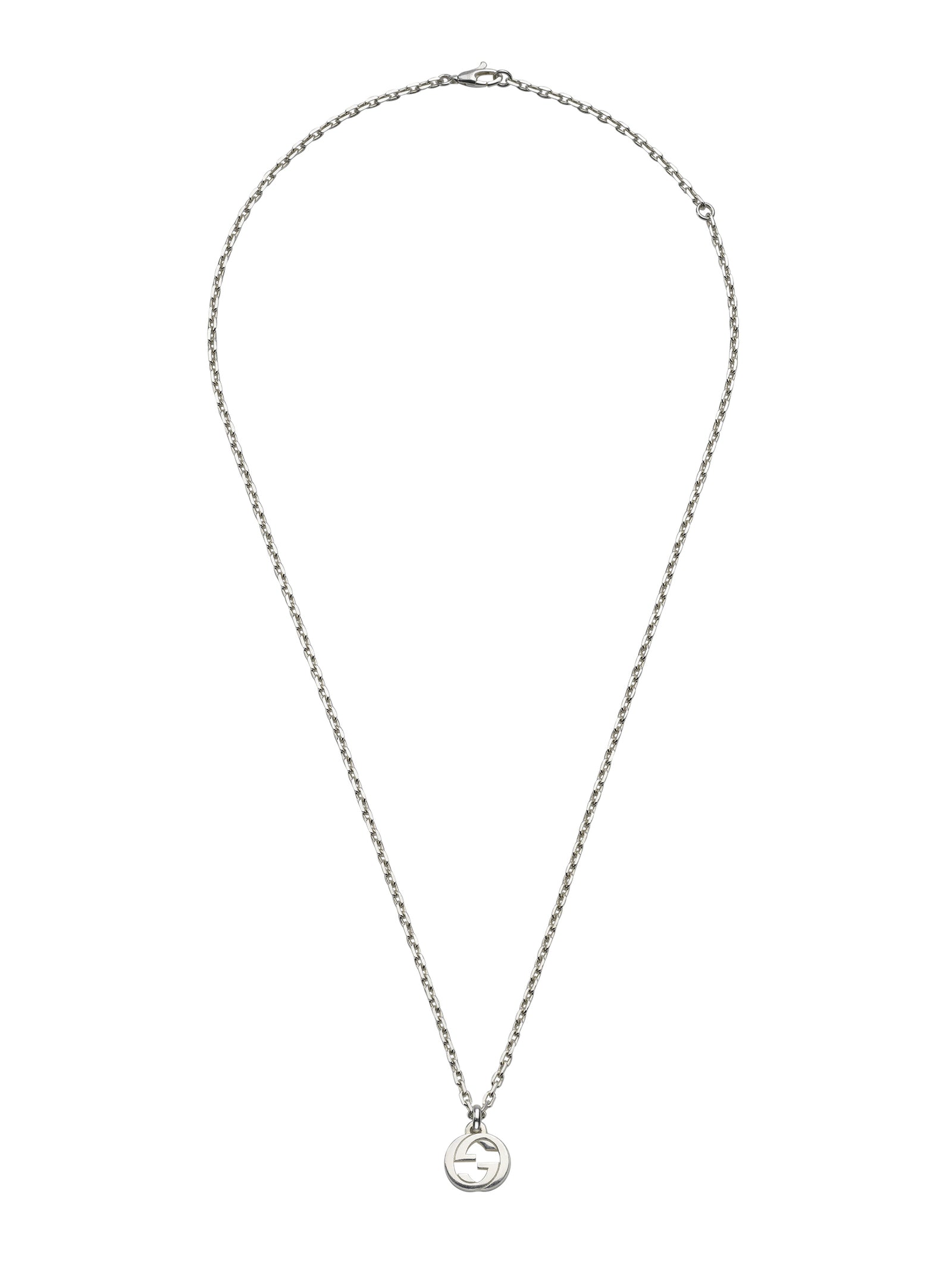 GUCCI Interlocking Silver Necklace YBB79635500100