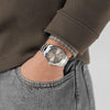 Person wearing a silver watch on a neutral background
Hamilton Jazzmaster Quartz 40mm H32461121 Bandiera Jewellers