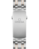 Omega watch with silver and gold band on a white background