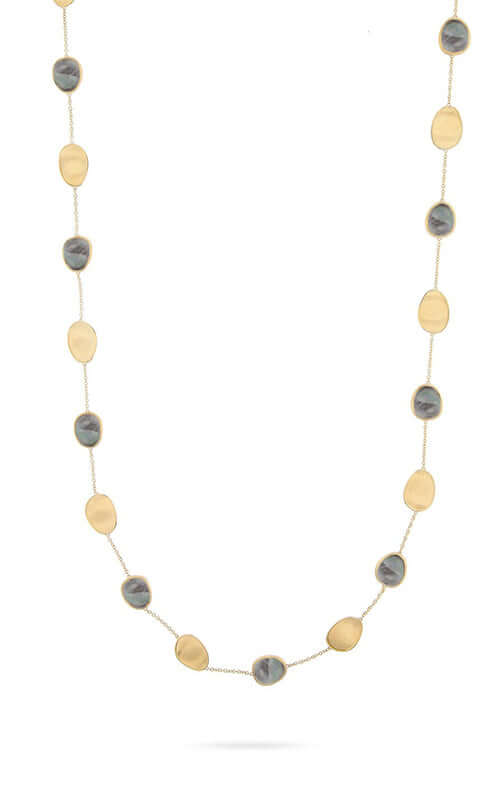 Marco Bicego Lunaria Yellow Gold Black Mother Pearl Necklace CB2157-MPB Bandiera Jewellers