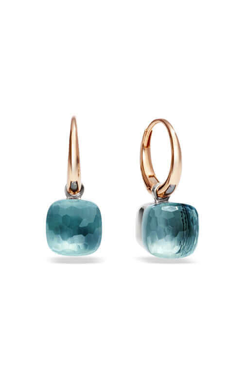 Pomellato Nudo Petite 18k Rose and White Gold Blue Topaz Earrings POB2010O6000000OY Bandiera Jewellers