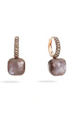 Pomellato Nudo Classic Earrings 18k Rose Gold with Dark Brown Moonstone/Brown Diamonds POB4010O6BKRBRADD | Bandiera Jewellers Toronto and Vaughan