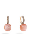 Pomellato Nudo Classic Earrings 18k Rose Gold with Orange Moonstone/Brown Diamonds POB4010O6BKRBRADO | Bandiera Jewellers Toronto and Vaughan