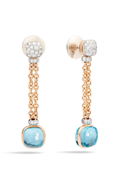 Pomellato Blue Topaz and Diamonds Nudo Earrings POB9051O6000DB0OY | Bandiera Jewellers Toronto and Vaughan