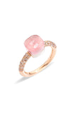 Pomellato 18k Petit Nudo Rose and White Gold Rose Quartz Chalcedony Brown Diamond Ring PAB7040O6000BRCQR Bandiera Jewellers