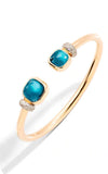 Pomellato Nudo Petite Bangle Bracelet 18k Rose Gold with London Blue Topaz/Diamonds PBC1006O7WHRDB0TL | Bandiera Jewellers Toronto and Vaughan