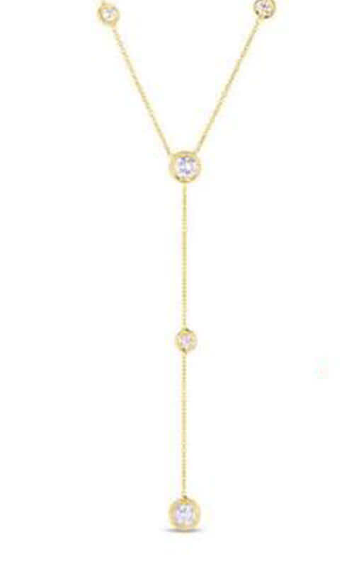 Roberto Coin 18k Yellow Gold Necklace with 5 Diamond Stations 5300014AYCHX0 | Bandiera Jewellers Toronto and Vaughan