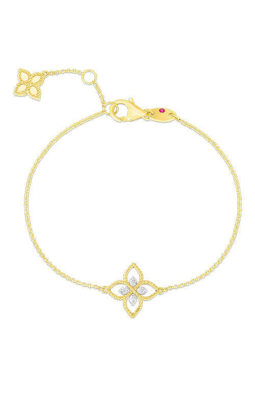 Roberto Coin Princess Flower 18k Yellow Gold Bracelet with Diamonds 7772717AJLBX | Bandiera Jewellers Toronto and Vaughan