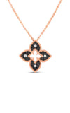 Roberto Coin Petite Venetian Princess Black and White Diamond Flower Pendant 7772928AXCHX | Bandiera Jewellers Toronto and Vaughan