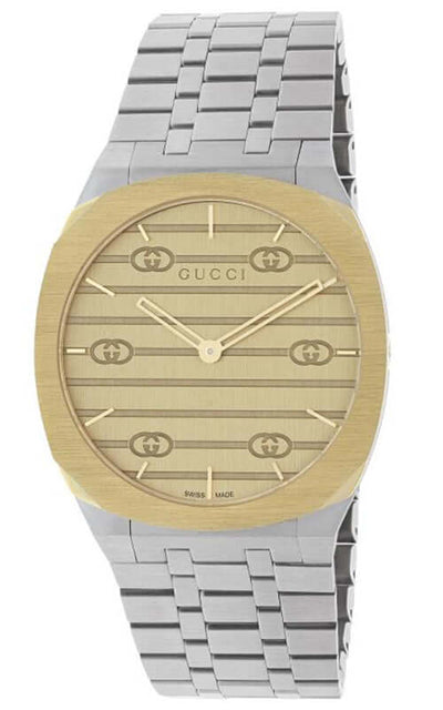 GUCCI 'GUCCI 25H' Steel and 18k Gold Plated Watch YA163403 | Bandiera Jewellers Toronto and Vaughan