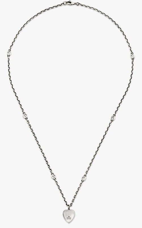 GUCCI Heart SILVER & BLUE ENAMEL Necklace YBB645545000200U | Bandiera Jewellers Toronto and Vaughan