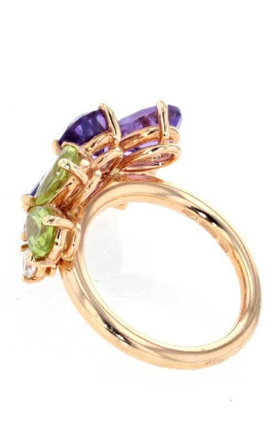 Mimi Butterfly Amethyst, Peridot & Diamonds Ring (A465R8APB) | Bandiera Jewellers Toronto and Vaughan