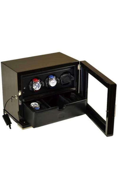 Scatola del Tempo Zebrano Wood 3-Rotor Watch Winder 97RT EB OS 1V