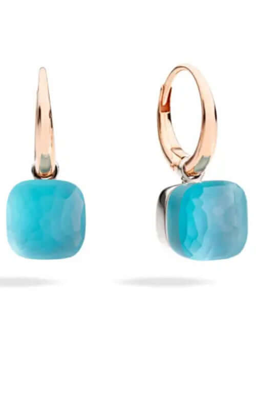 Pomellato Nudo Petite 18k Rose and White Gold Sky Blue Topaz Earrings POB2010O6000SYMTU | Bandiera Jewellers Toronto and Vaughan