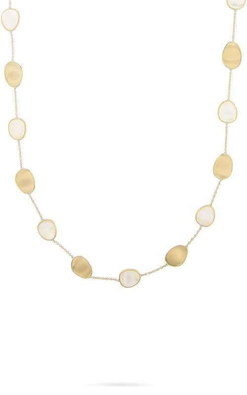 Marco Bicego Lunaria Necklace Yellow Gold and White Mother of Pearl (CB2099 MPW) | Bandiera Jewellers Toronto and Vaughan