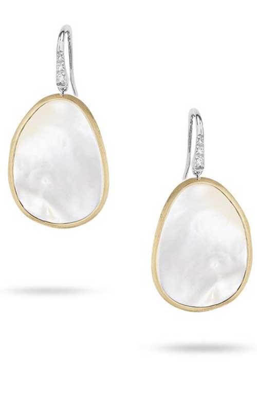 Marco Bicego Lunaria Earrings Yellow Gold, White Mother of Pearl and Diamond (OB1343 AB MPW) | Bandiera Jewellers Toronto and Vaughan