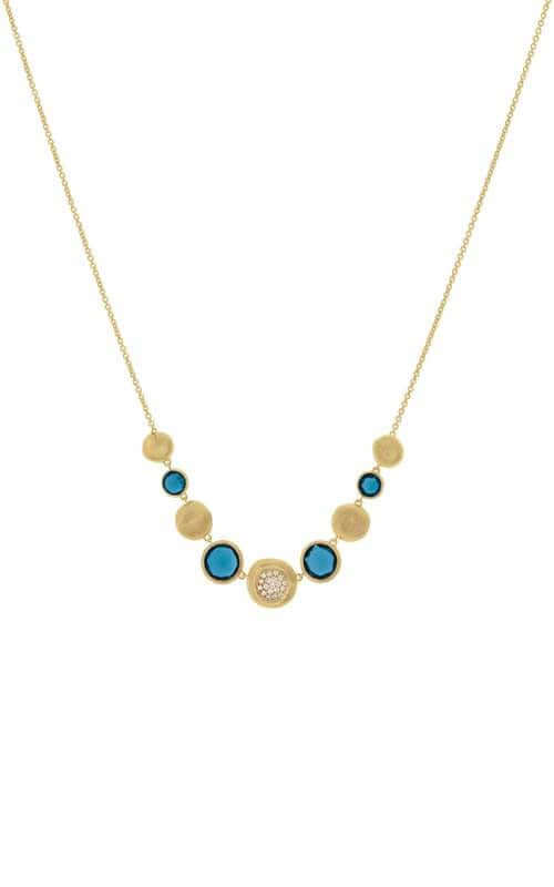 Marco Bicego Jaipur Gold & London Blue Topaz with Diamond Graduated Necklace (CB2227-B TPL01) | Bandiera Jewellers Toronto and Vaughan