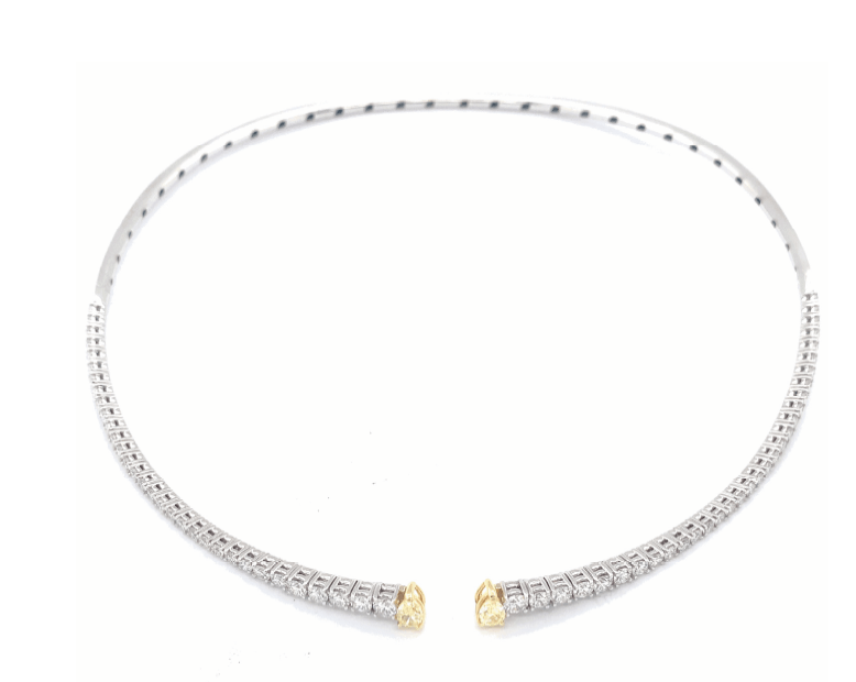 Bandiera Jewellers Diamond and Fancy Yellow Diamond Choker 15181LCBDFY