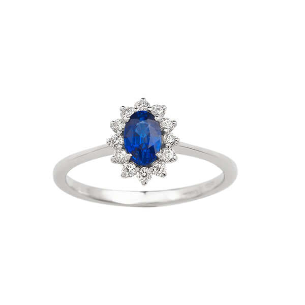 Diamond &amp; Sapphire Ring 15709LABDZ Bandiera Jewellers