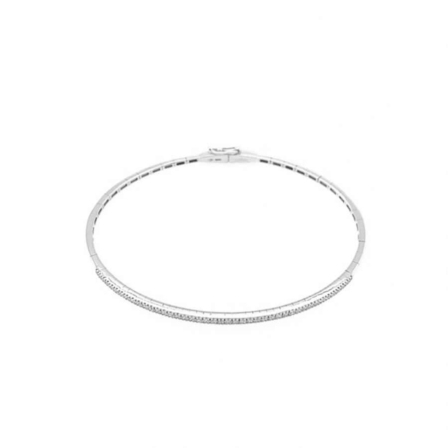 Bandiera Jewellers White Gold Diamond Bangle 16136LBBD