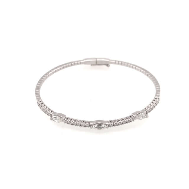 Bandiera Jewellers White Gold Diamond Bangle 16217LBBD