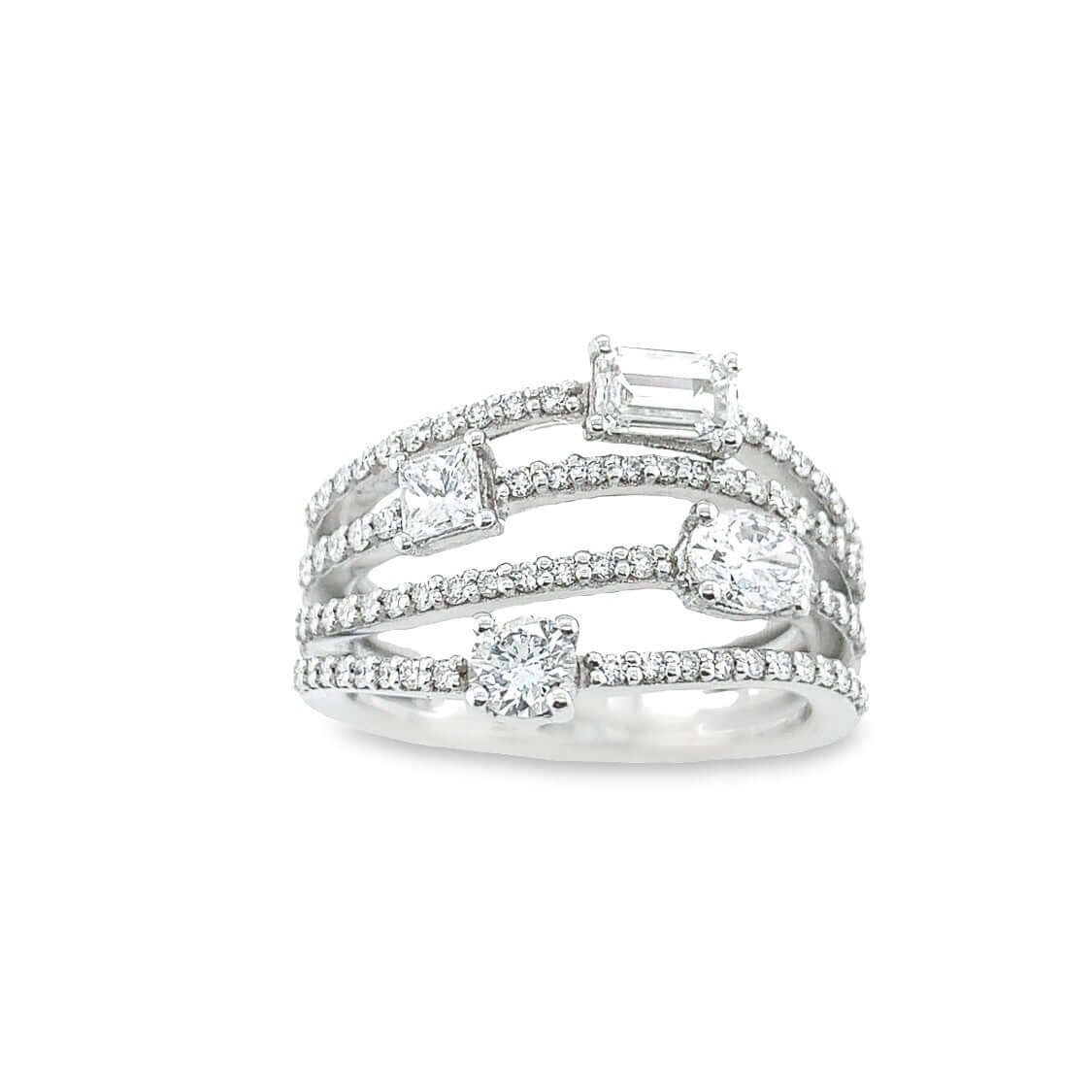 Bandiera Jewellers 4-Row Diamond Ring 16994LABD