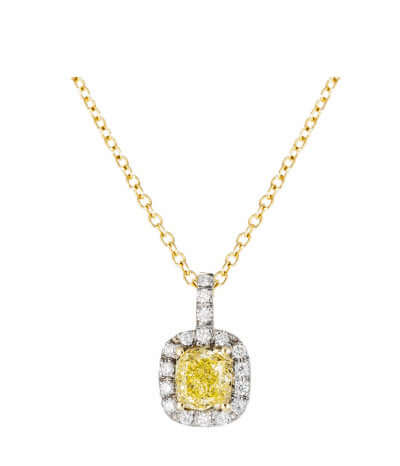 Bandiera Jewellers Fancy Yellow Diamond Pendant on Chain 17073LPGDFY