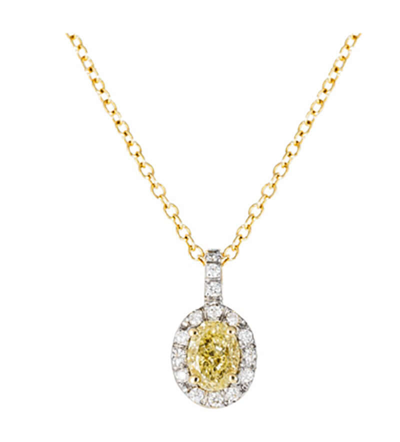 Bandiera Jewellers Fancy Yellow Diamond Pendant on Chain 17076LPGDFY